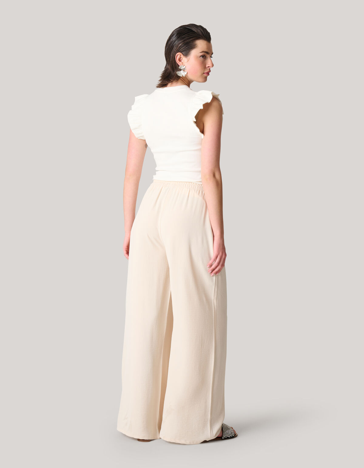 Jersey Ruffle Top Wit SHOEBY WOMEN