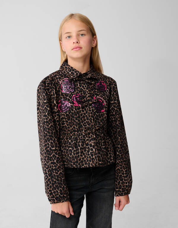 Sequin Panterprint Blouse Bruin SHOEBY GIRLS