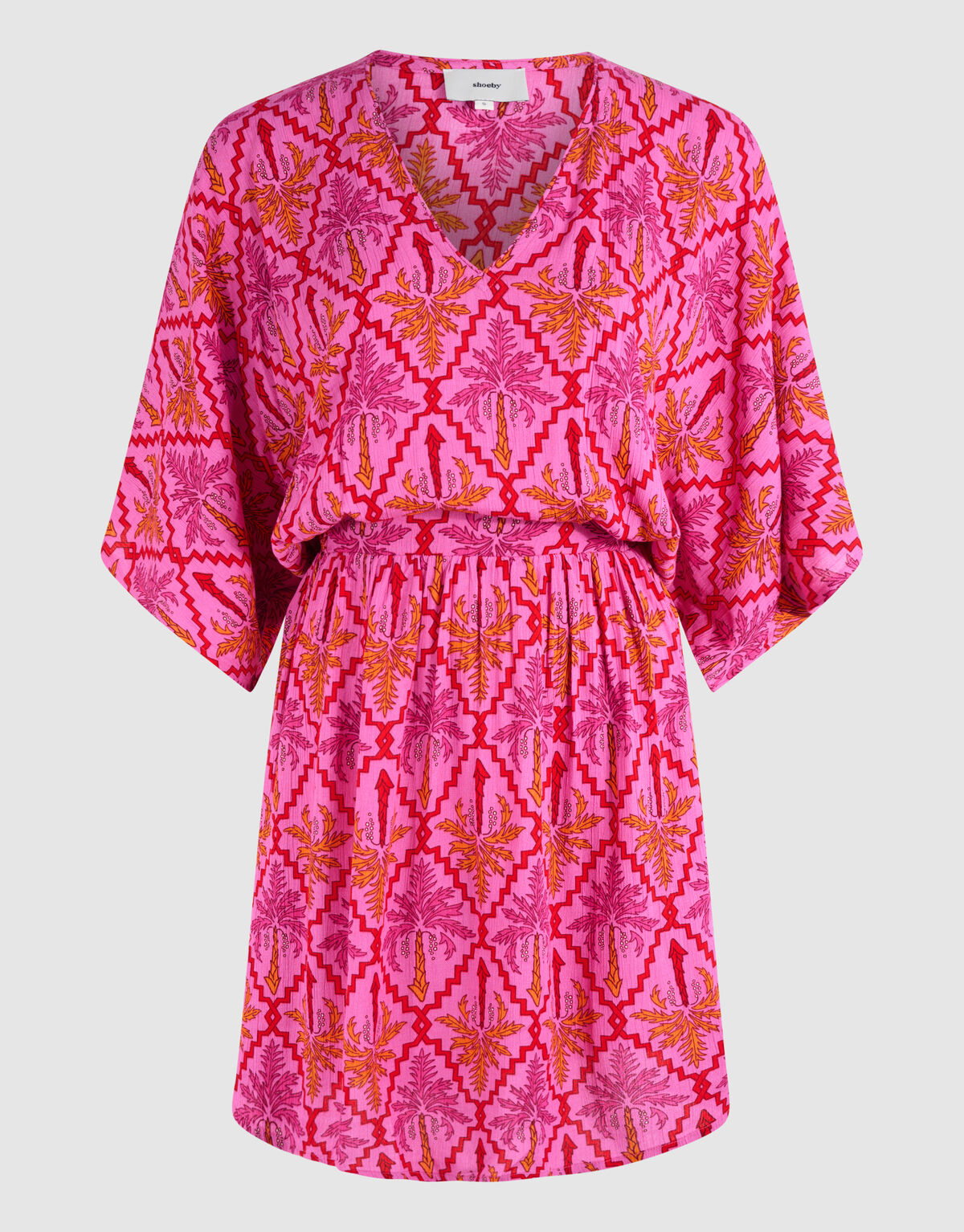 Printed Crinkle Mini Jurk Roze SHOEBY WOMEN