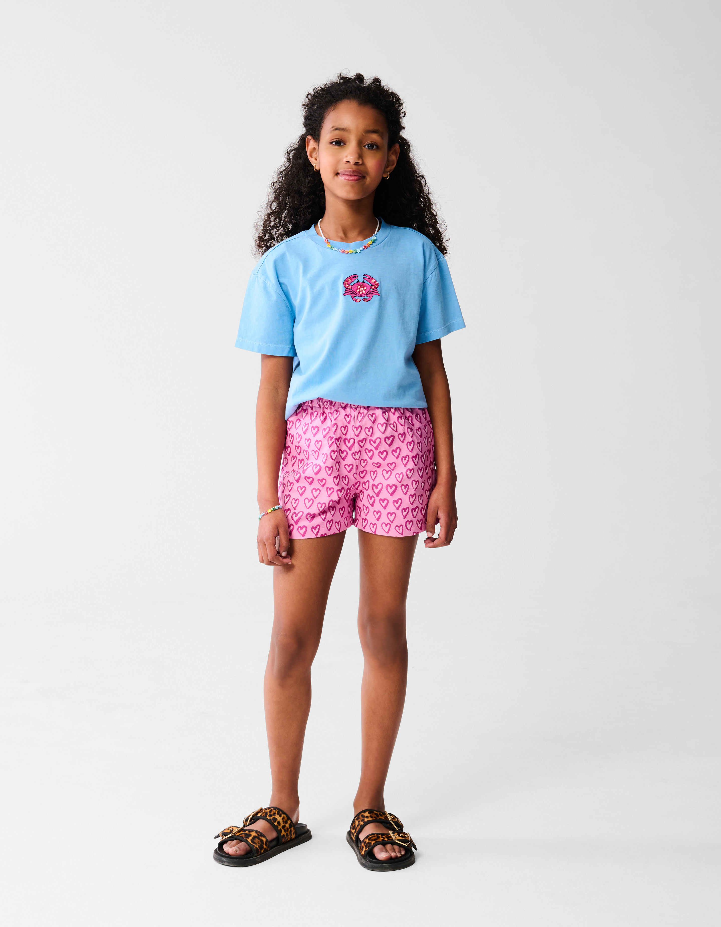 Heart Embroidery Short Roze SHOEBY GIRLS
