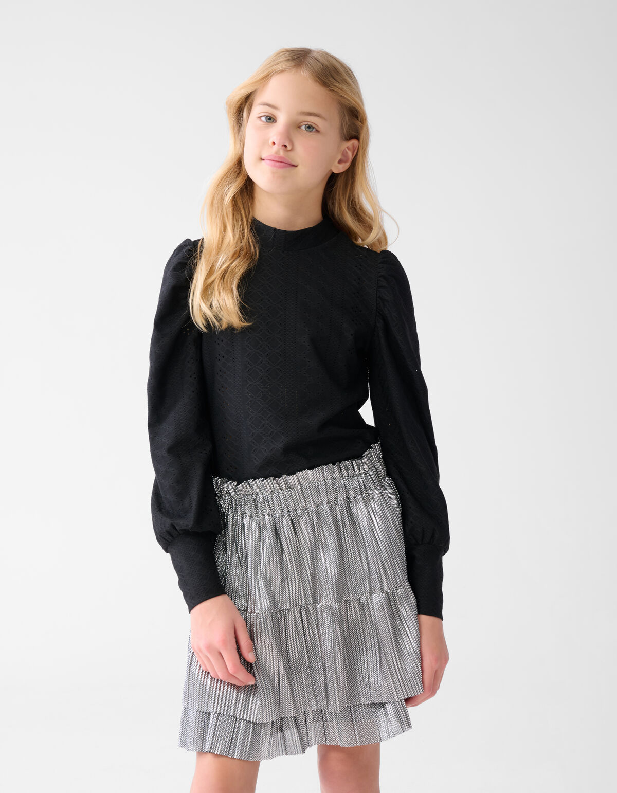 Embroidery Top Zwart SHOEBY GIRLS