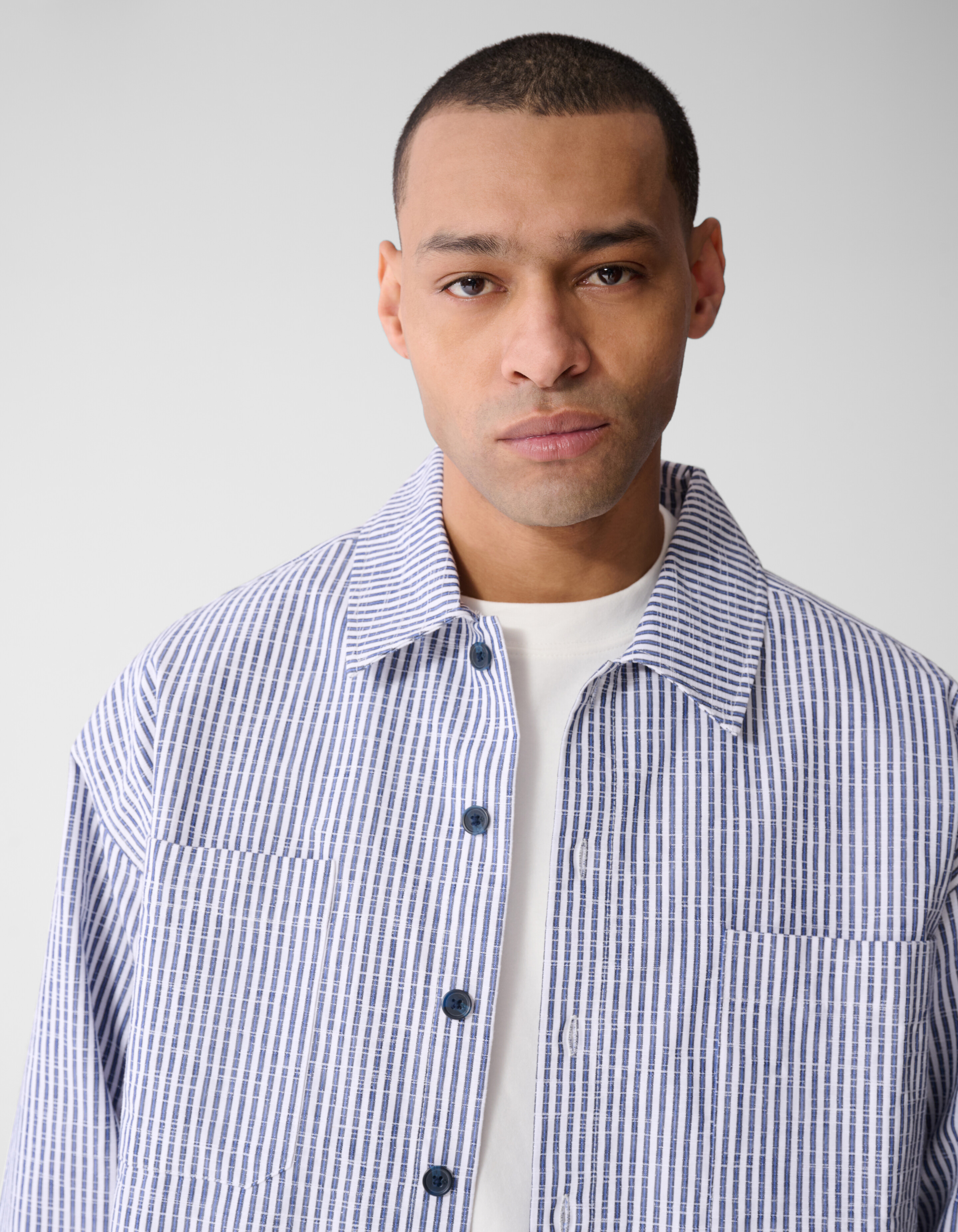 Pinstripe Overshirt Blauw SHOEBY MEN