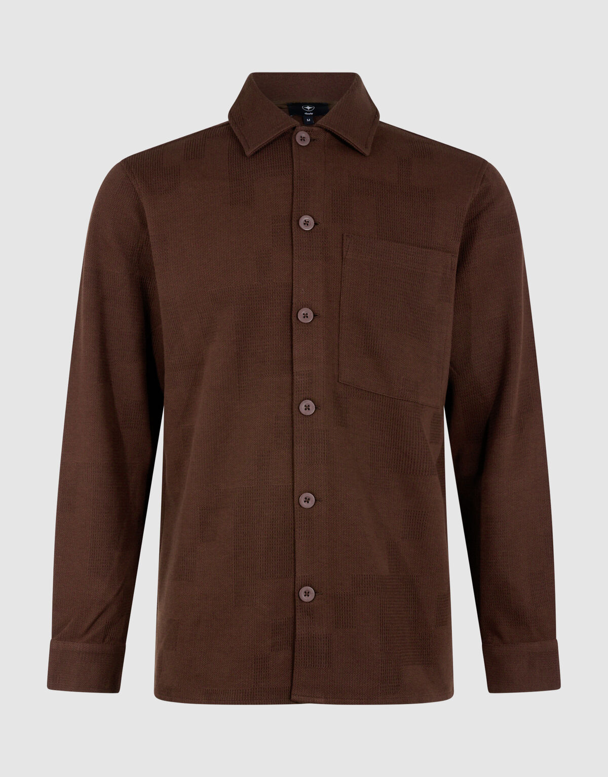 Ruiten Jacquard Overhemd Donkerbruin SHOEBY MEN