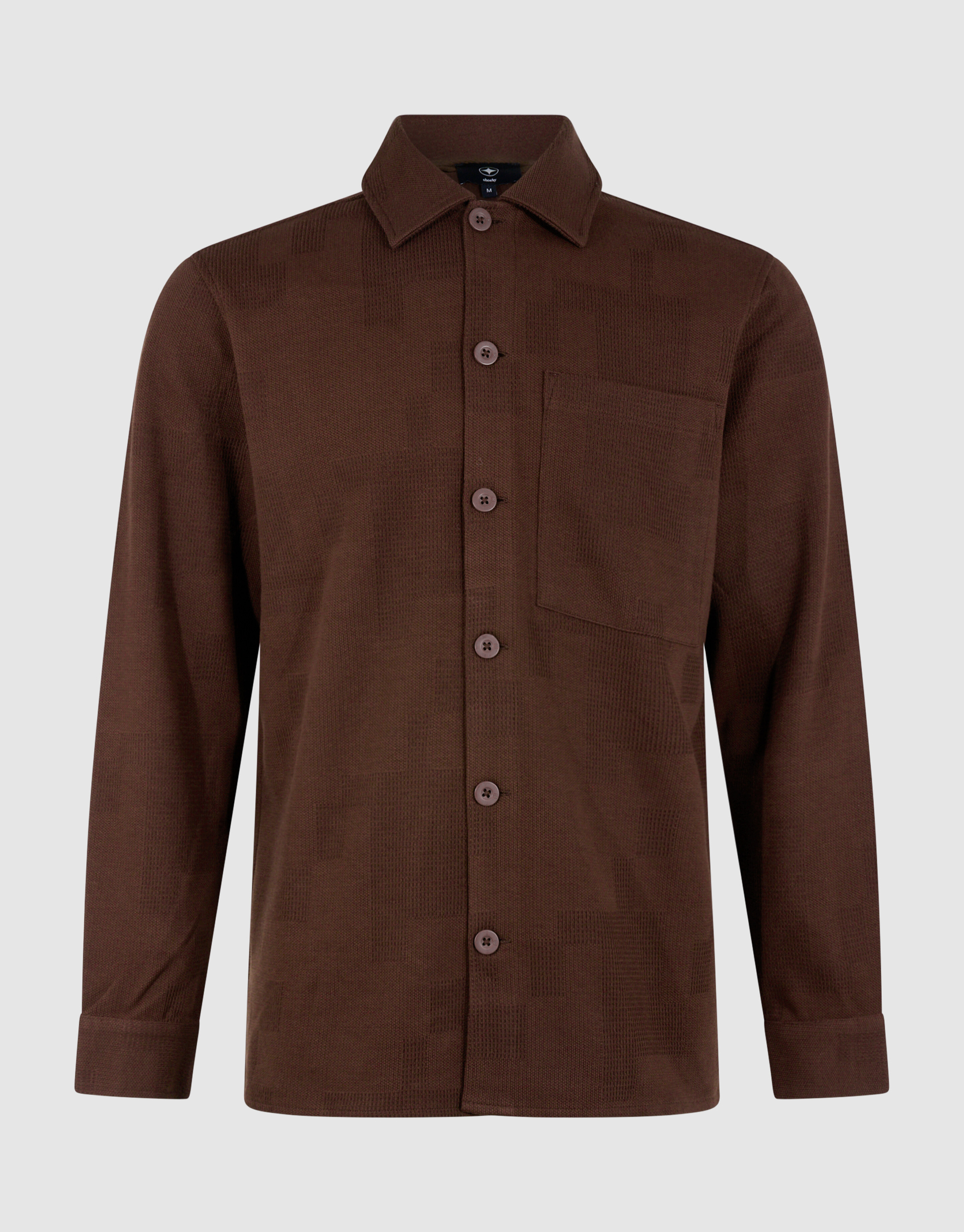 Ruiten Jacquard Overhemd Donkerbruin SHOEBY MEN