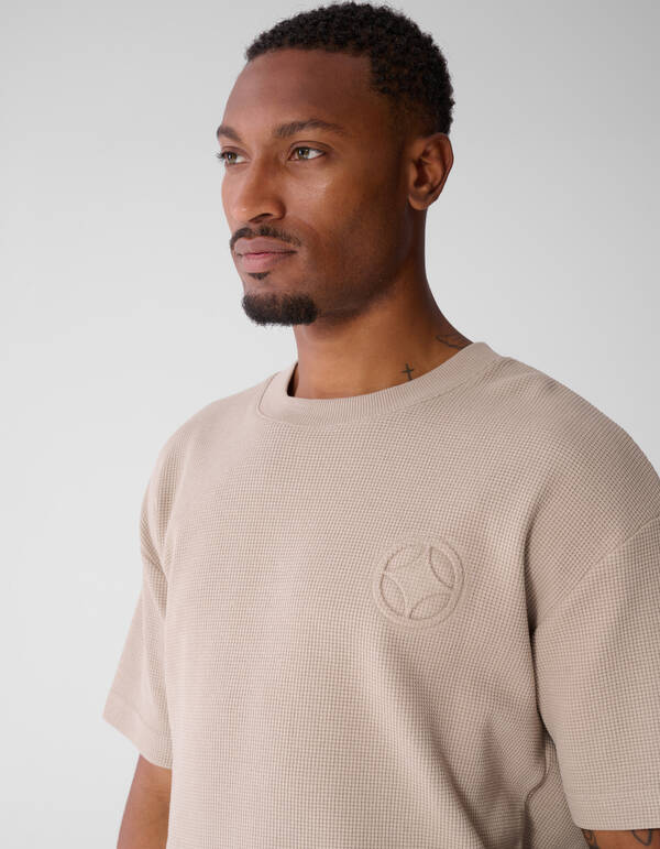 Waffle T-shirt Lichtbruin SHOEBY MEN