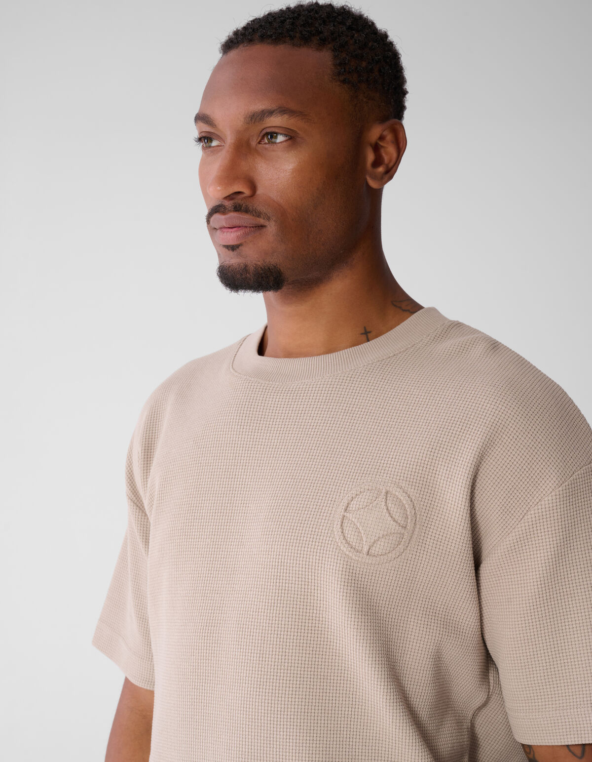 Waffle T-shirt Lichtbruin SHOEBY MEN