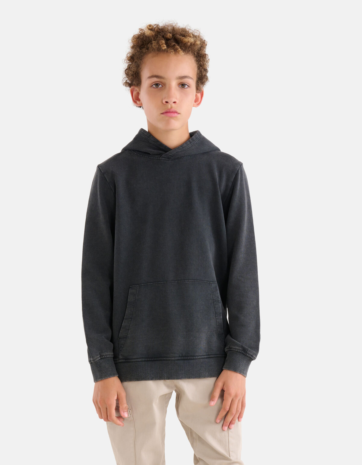 Washed Hoodie Donkergrijs SHOEBY BOYS