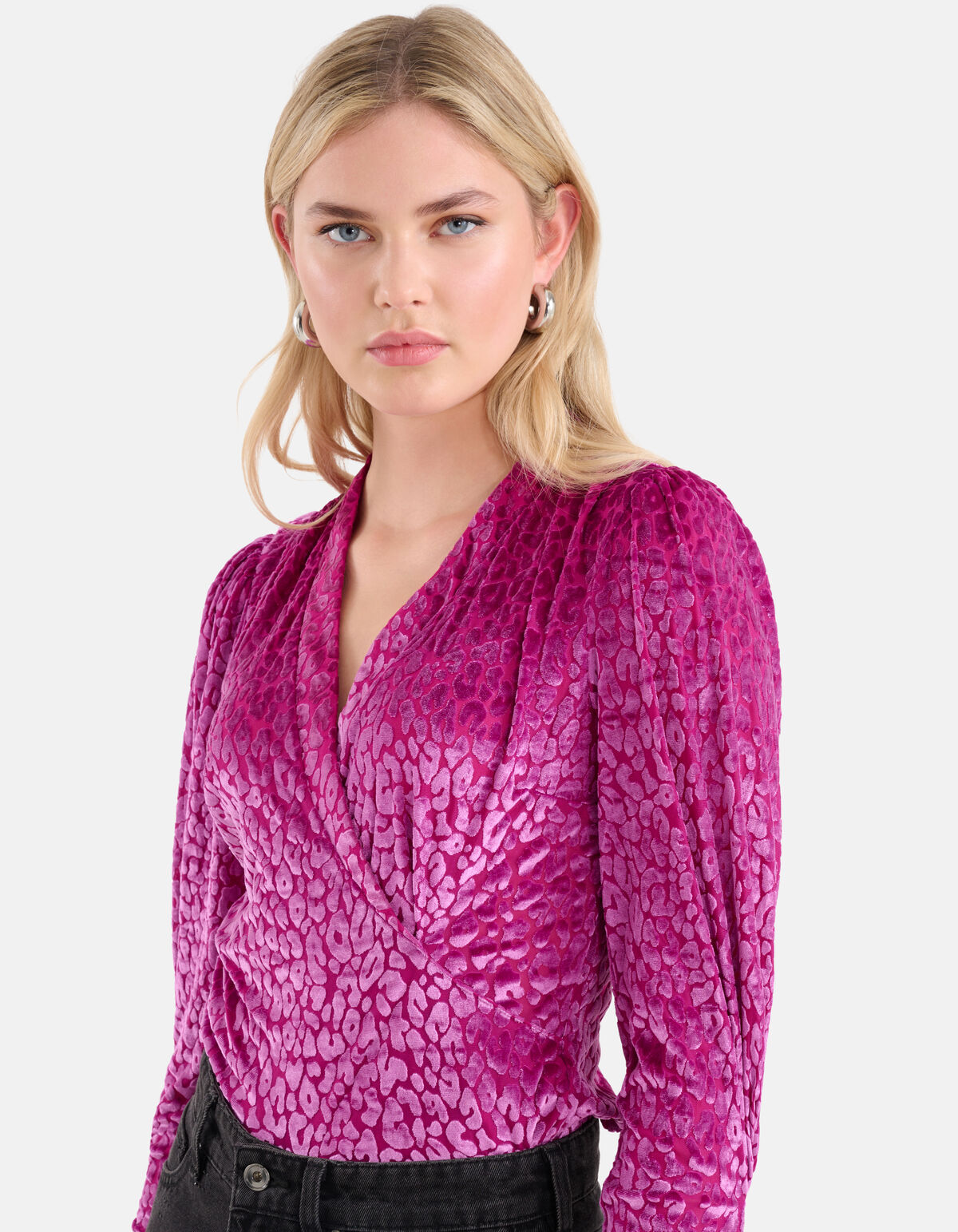 Velvet Mesh Top Paars SHOEBY WOMEN