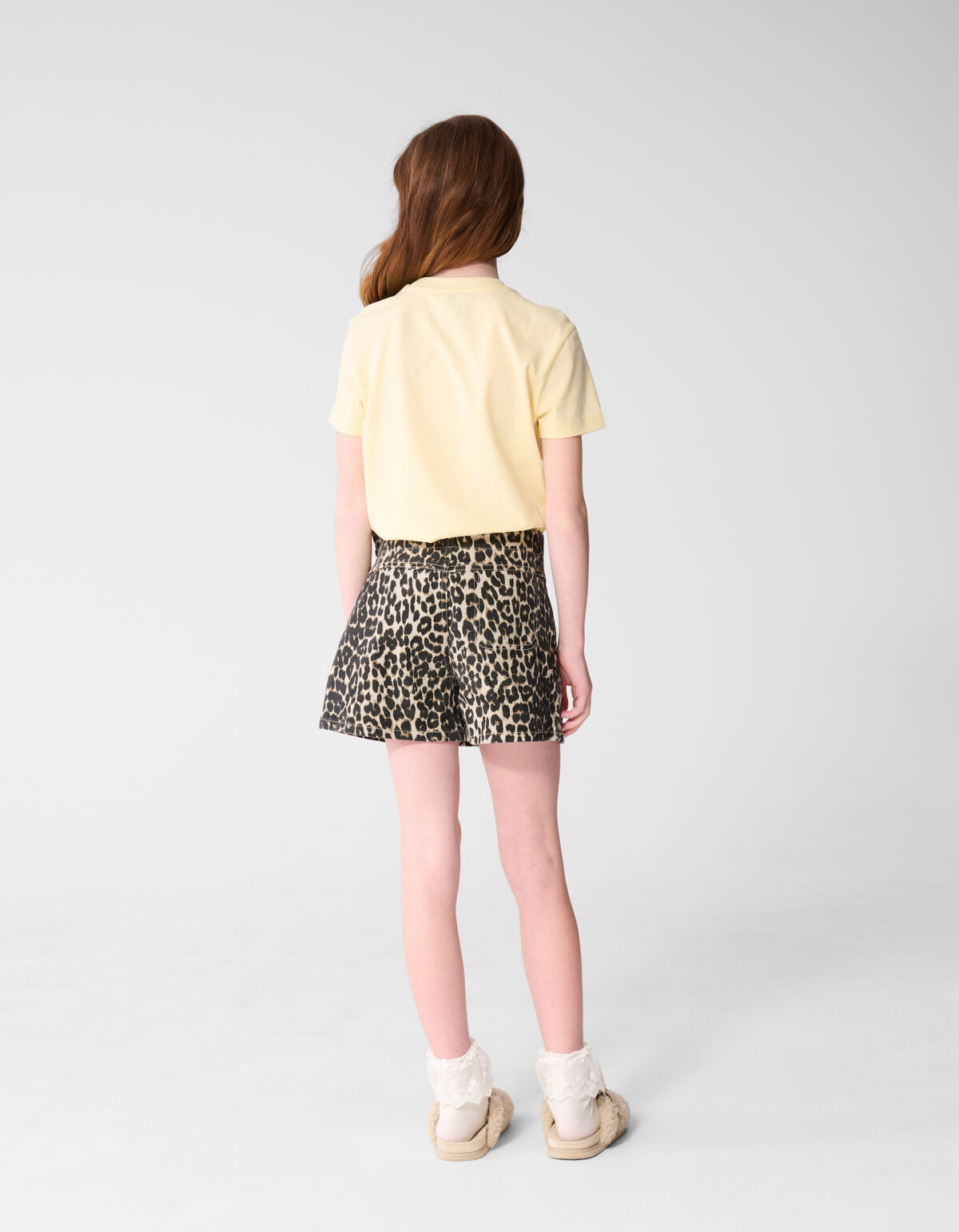 Denim Leopard Skort Bruin SHOEBY GIRLS