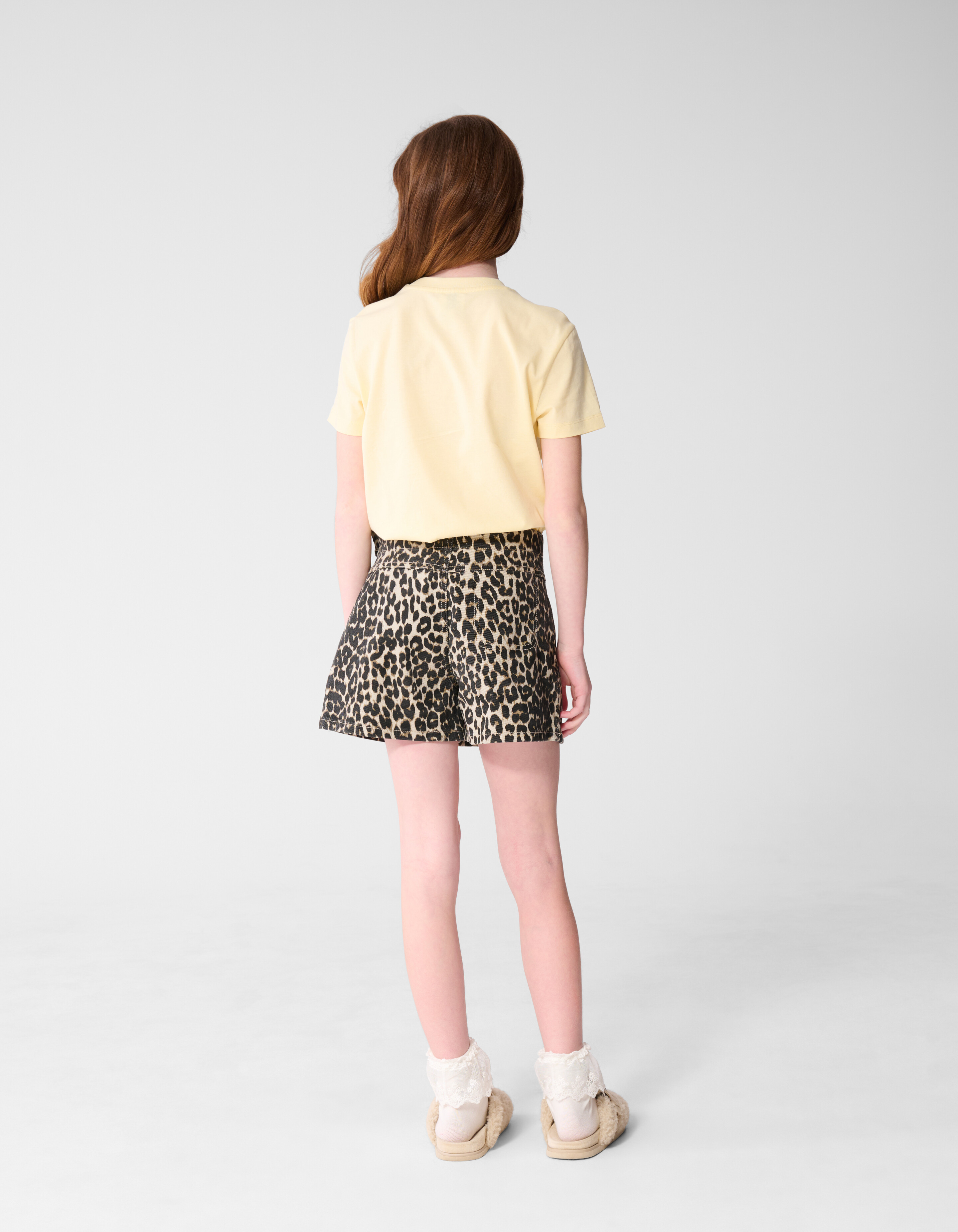 Denim Leopard Skort Bruin SHOEBY GIRLS