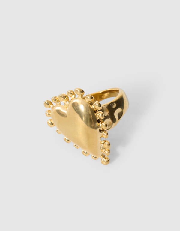 Dotted Heart Ring Goud SHOEBY ACCESSOIRES