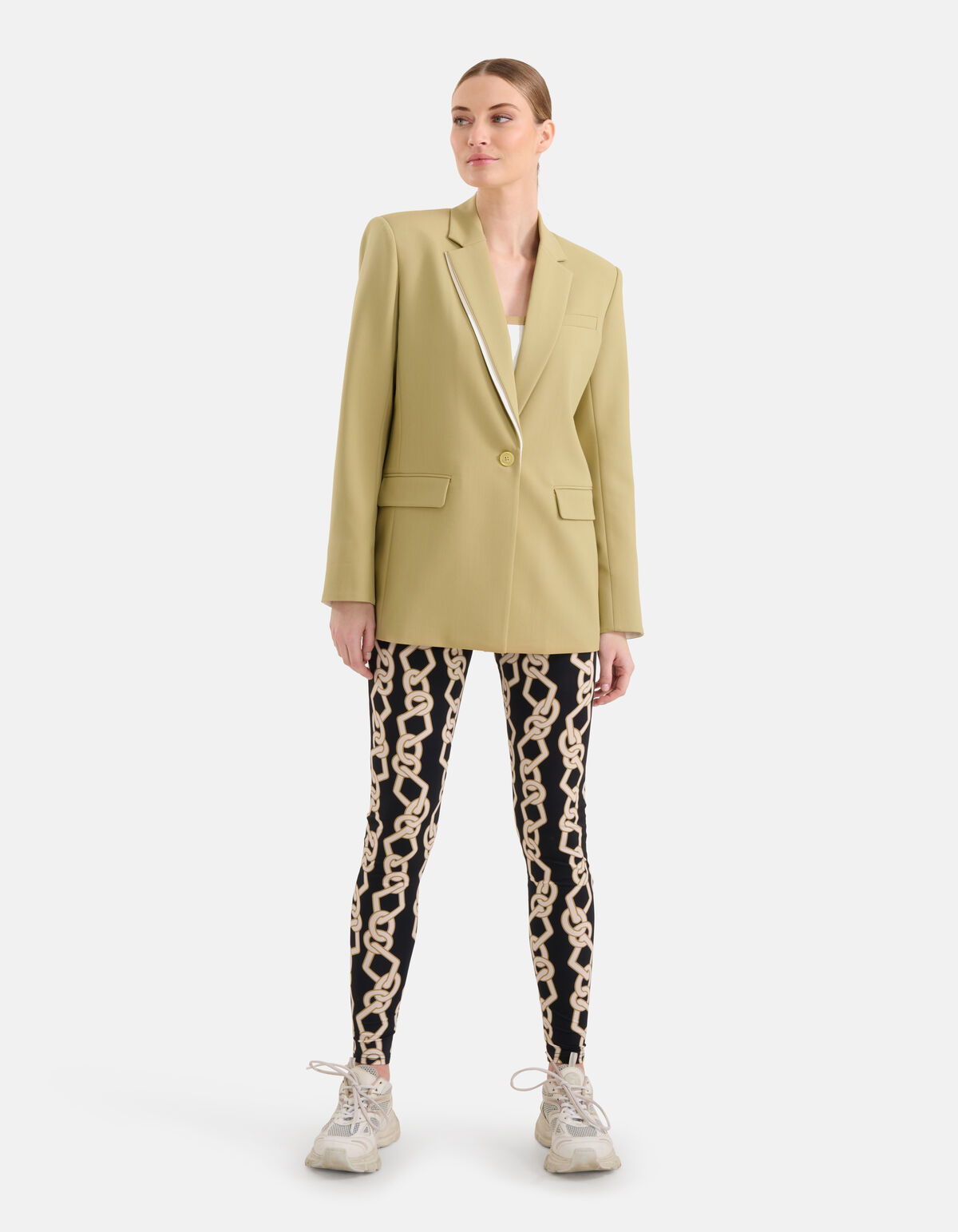 Oversized Colorblock Blazer Groen By Mieke SHOEBY WOMEN