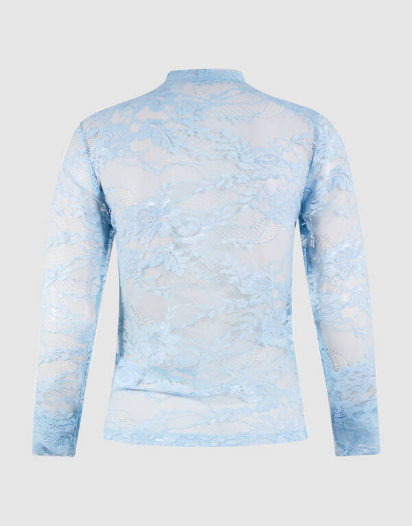 Flower Kanten Top Lichtblauw SHOEBY WOMEN