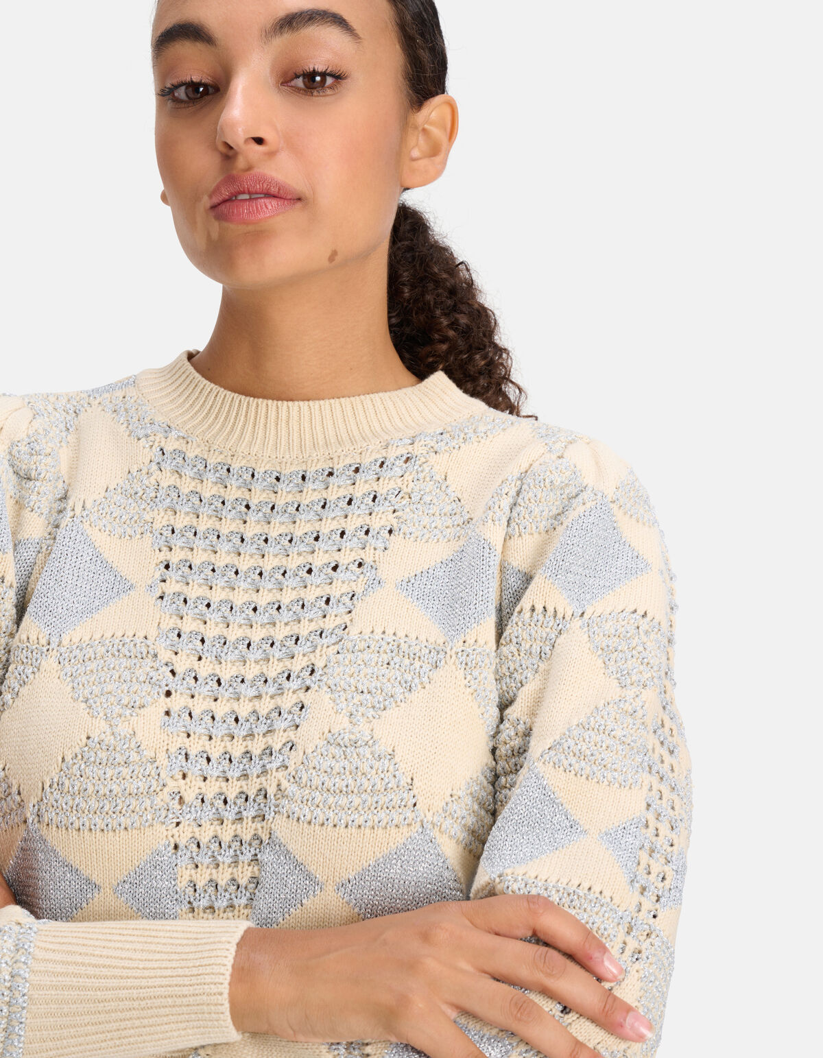 Lurex Glitter Trui Zilver SHOEBY WOMEN