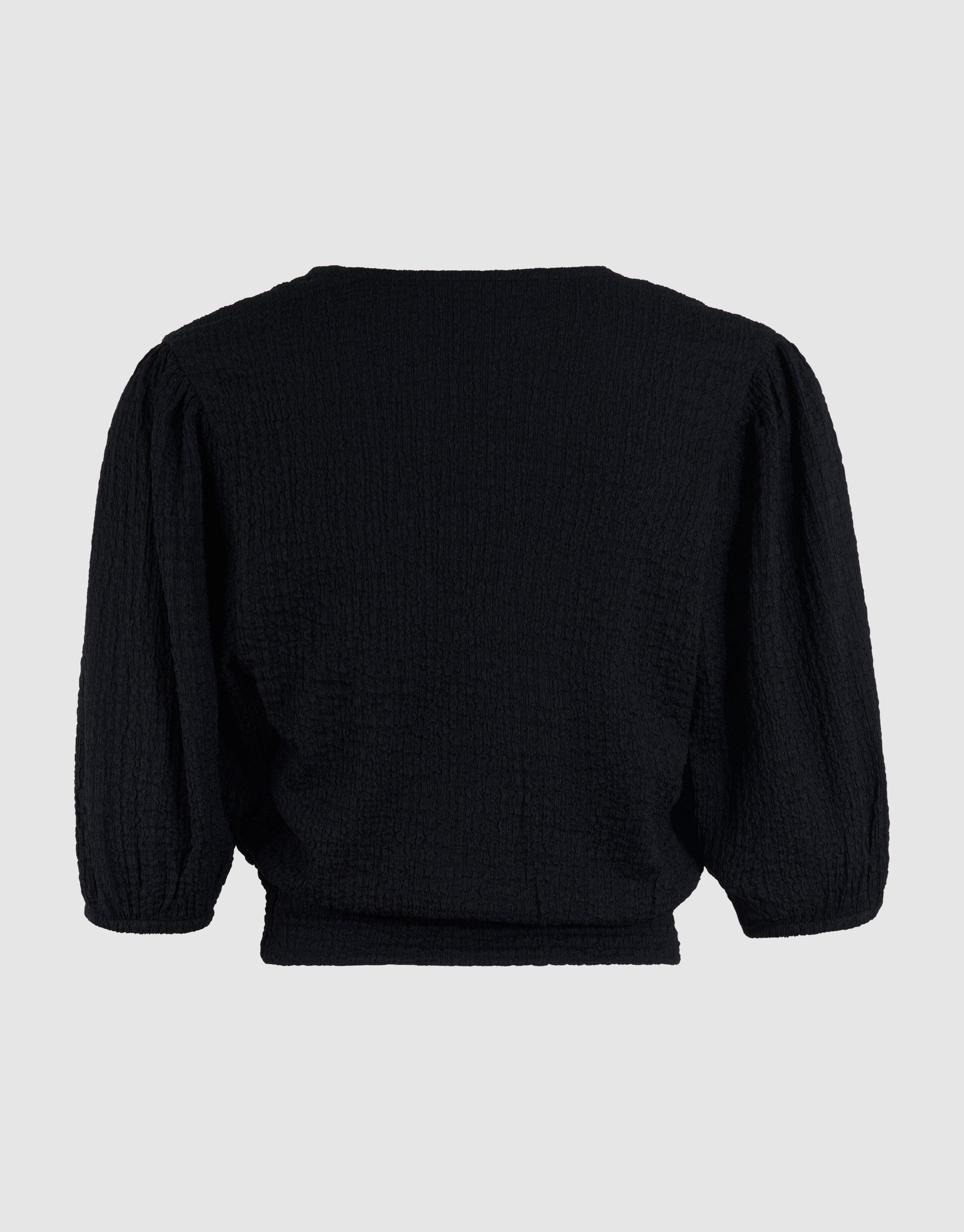 Crinkle V-Hals Top Zwart SHOEBY WOMEN