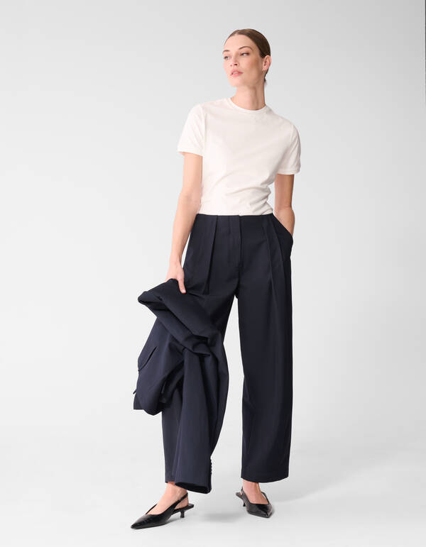 Pleated Broek Donkerblauw By Lonneke SHOEBY WOMEN