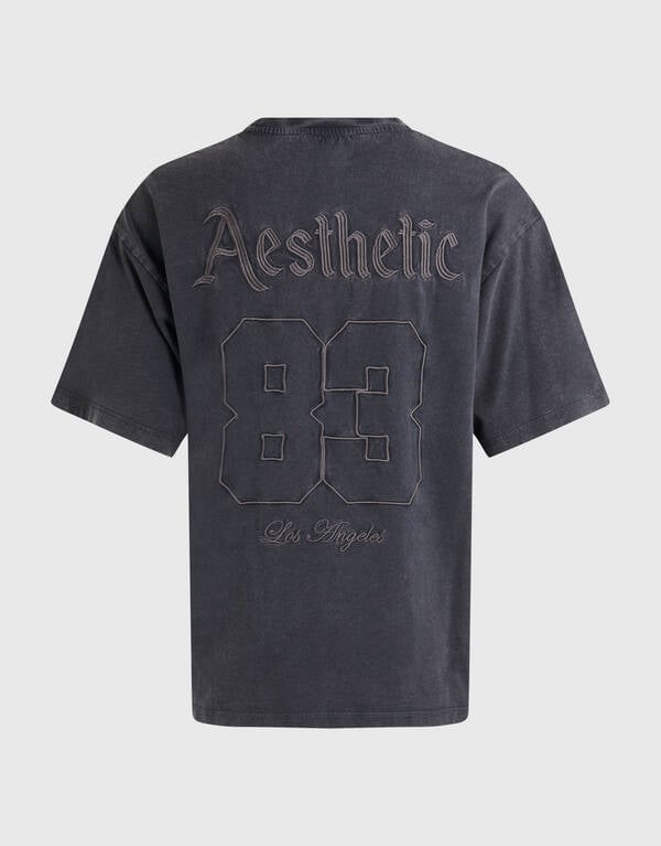 Oversized Washed T-shirt Donkergrijs SHOEBY WOMEN