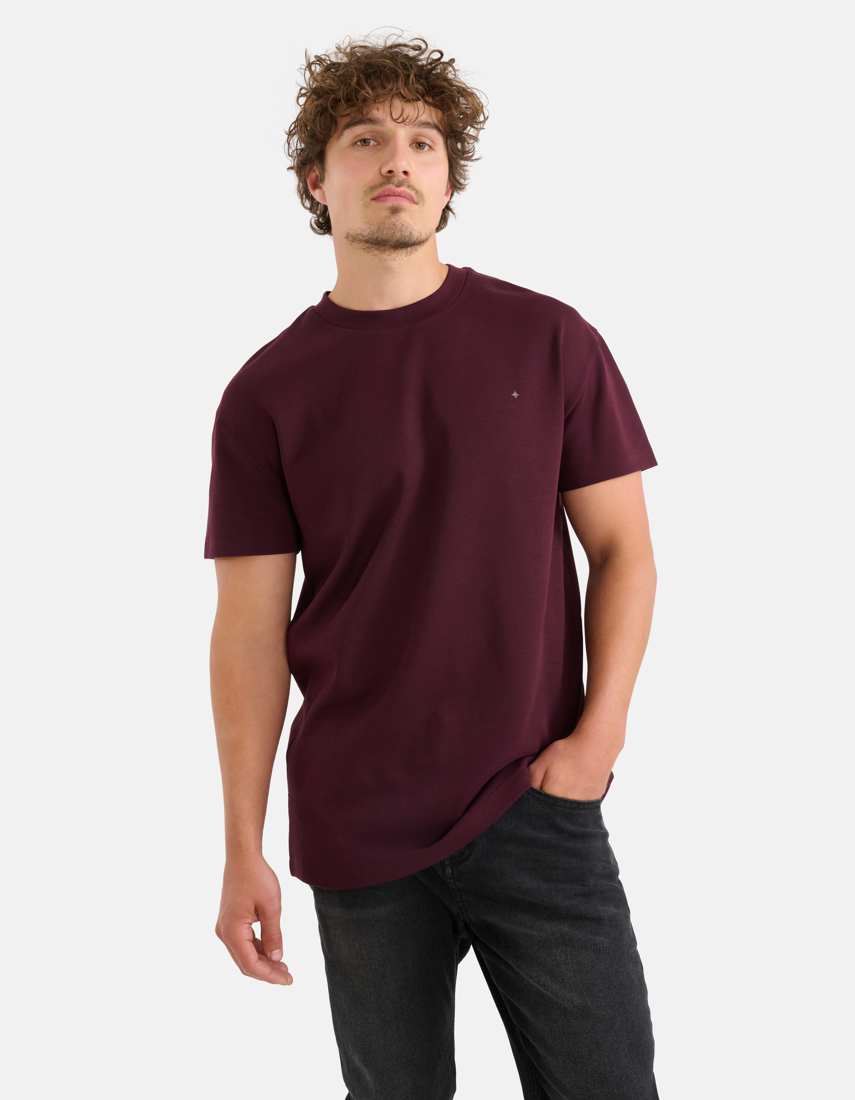 Relaxed Fit T-shirt Bordeaux SHOEBY MEN