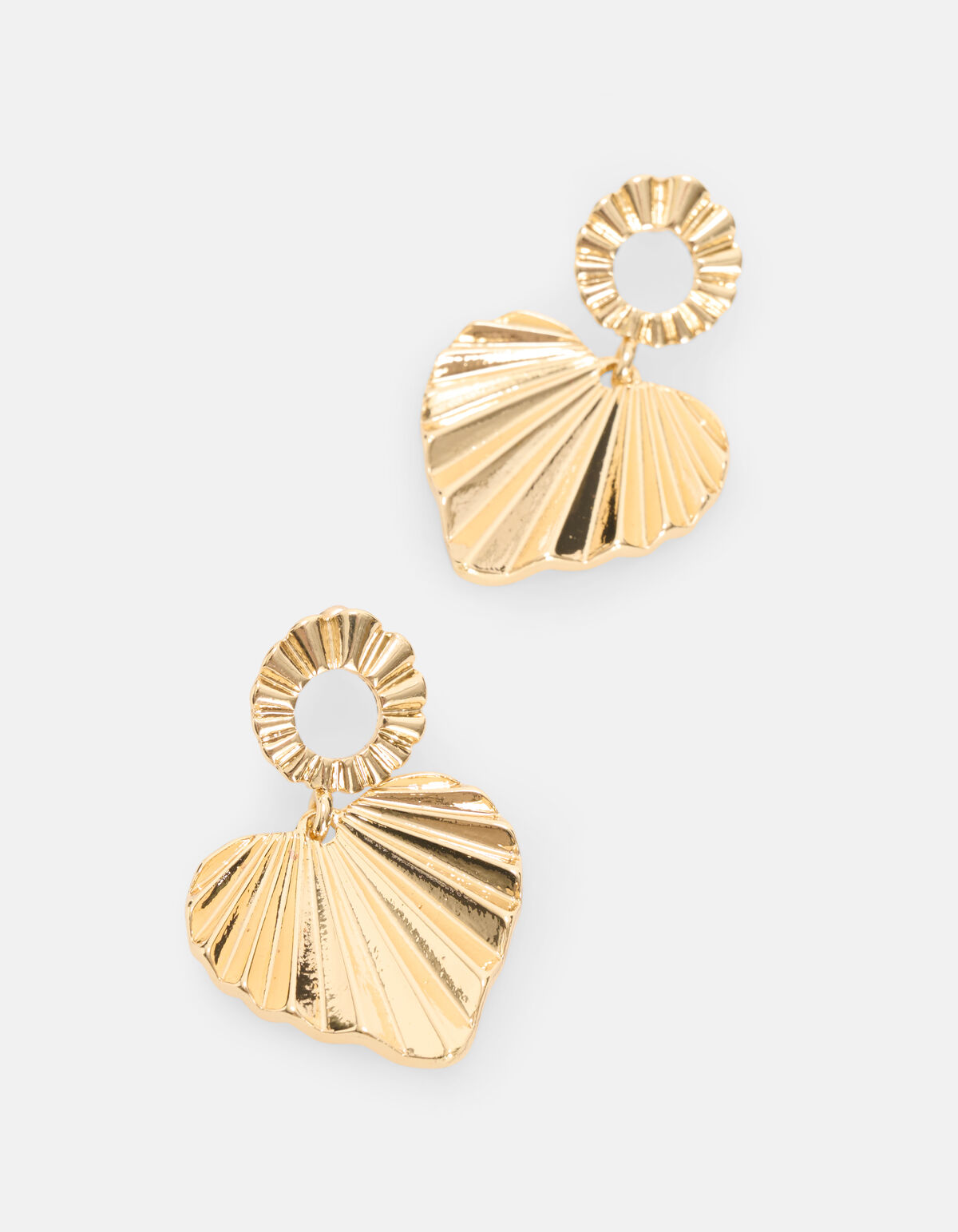 Gestreepte Hart Oorbellen Goud SHOEBY ACCESSOIRES