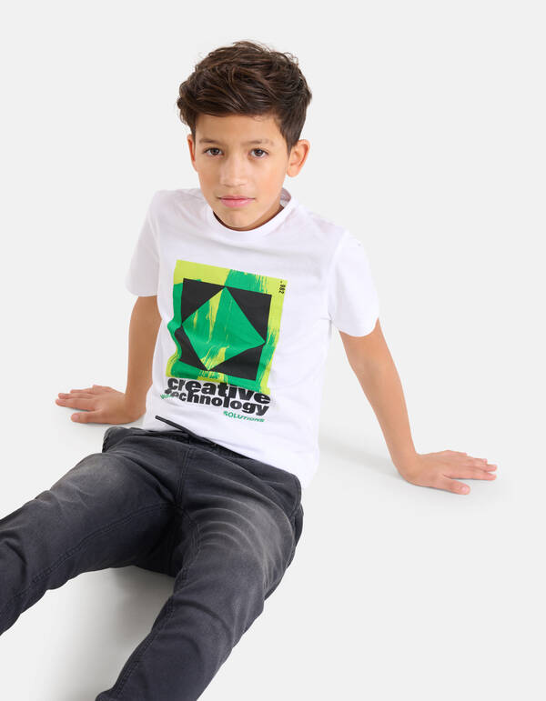 Printed T-shirt Wit SHOEBY BOYS