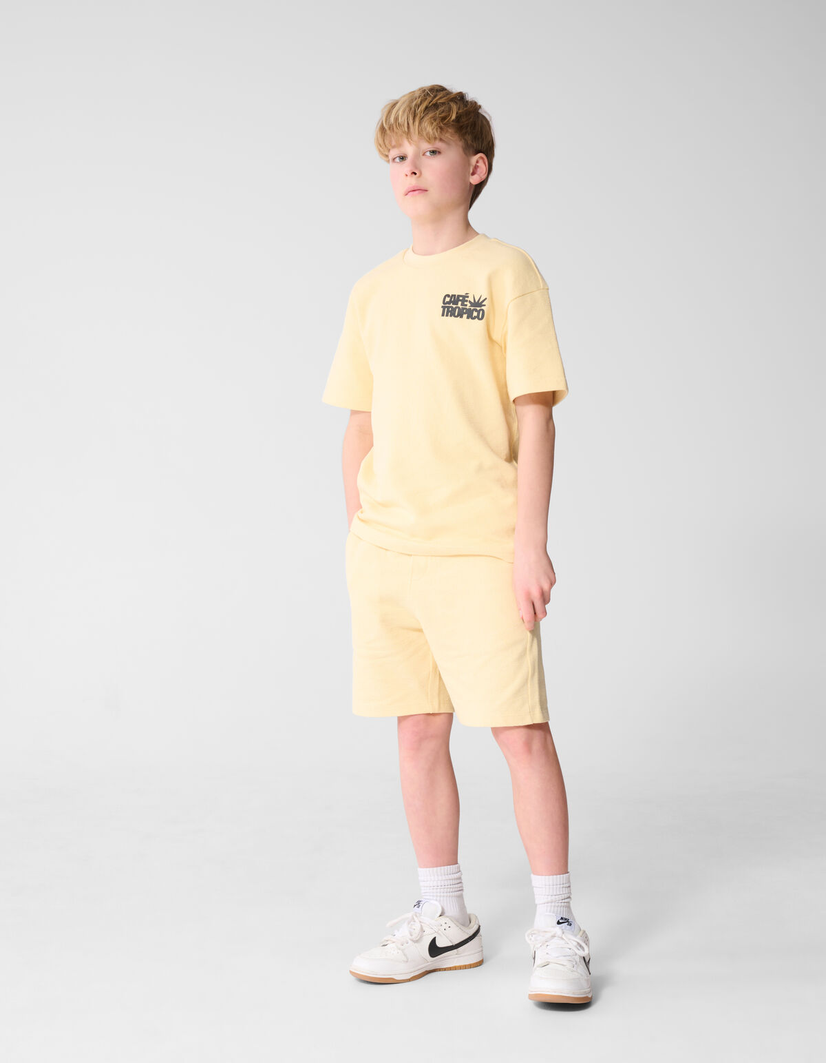 Towelling Tekstprint T-shirt Geel SHOEBY BOYS