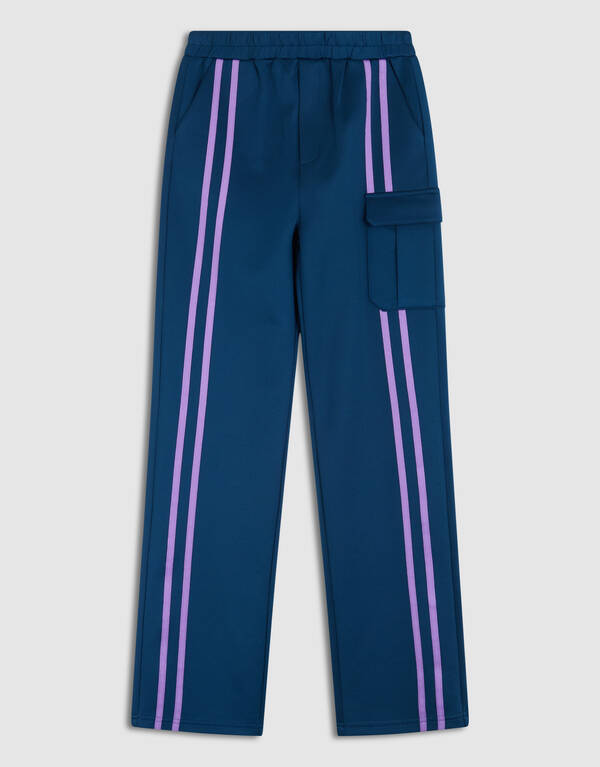 Front Stripe Wide Leg Broek Blauw SHOEBY GIRLS