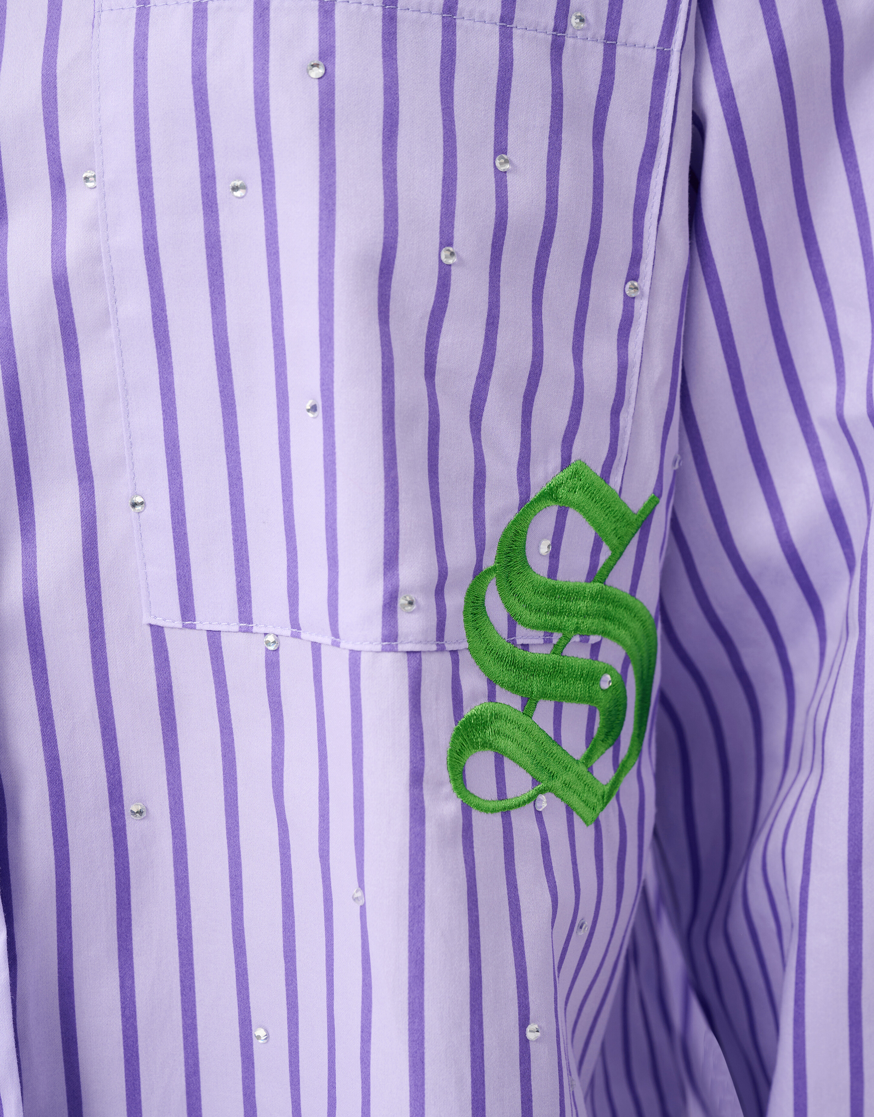Pinstripe Logo Blouse Paars SHOEBY WOMEN
