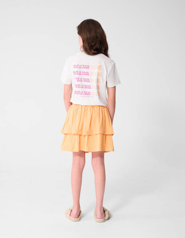 Ruffle Mirror Mini Rok Lichtoranje SHOEBY GIRLS