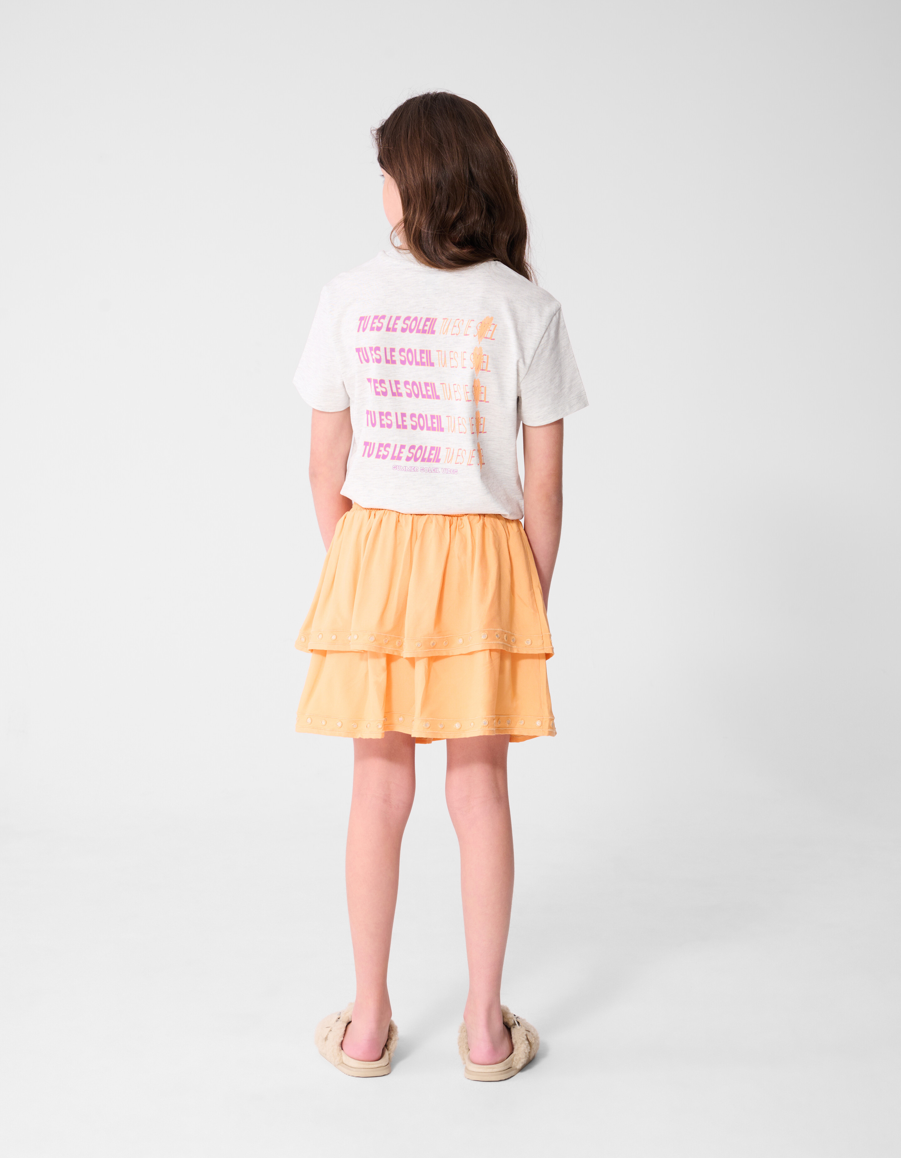 Ruffle Mirror Mini Rok Lichtoranje SHOEBY GIRLS