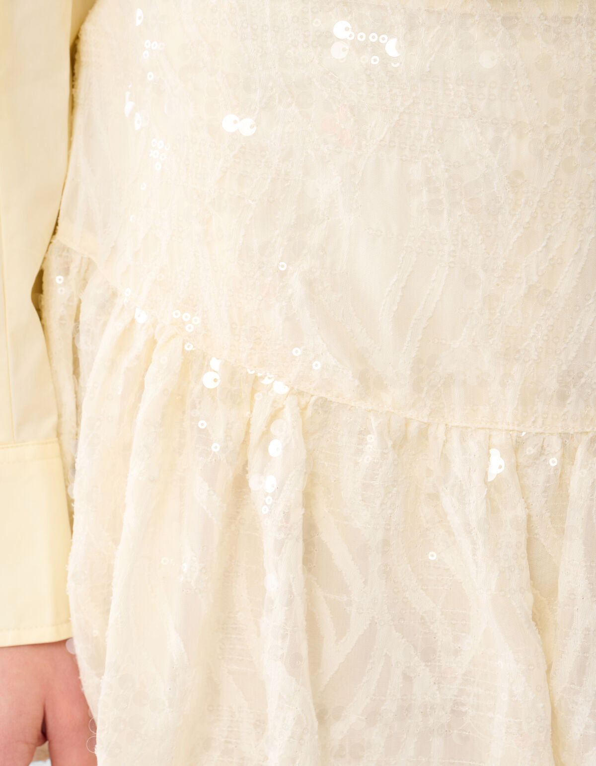 Sequin Mini Rok Gebroken Wit SHOEBY WOMEN