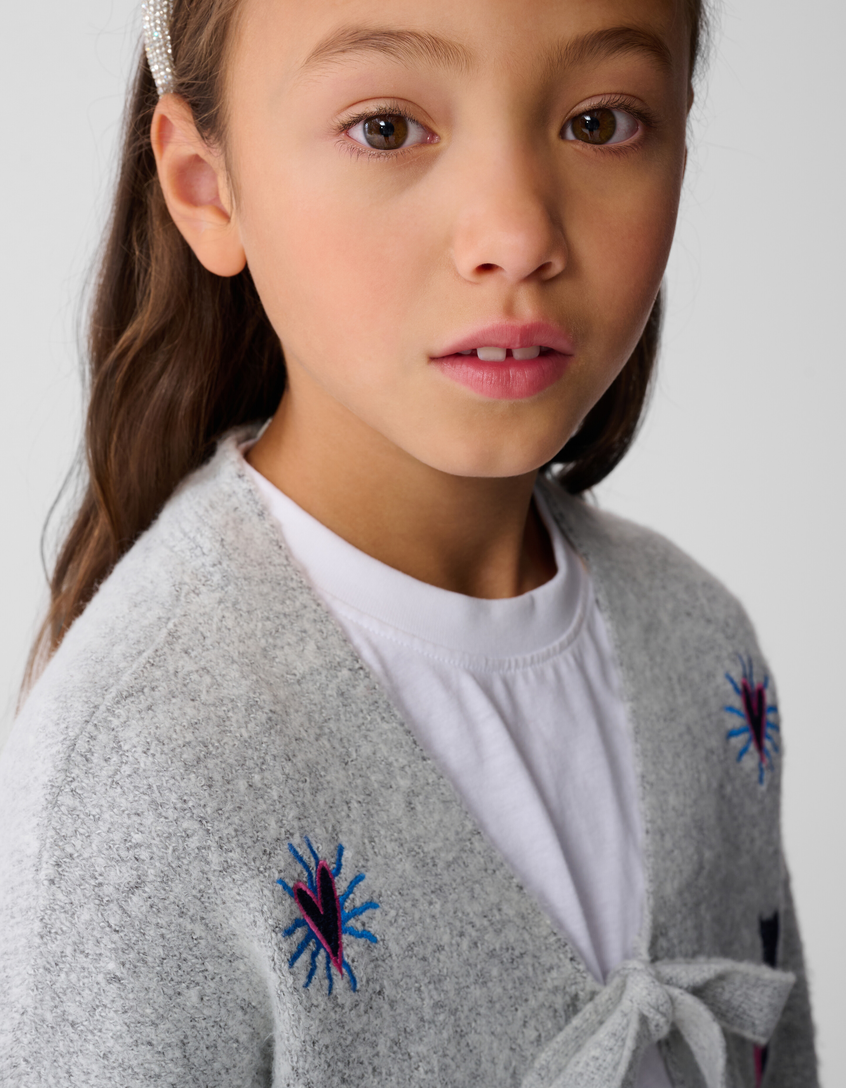 Embroidery Knit Vest Grijs SHOEBY GIRLS