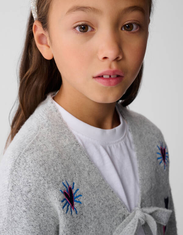 Embroidery Knit Vest Grijs SHOEBY GIRLS