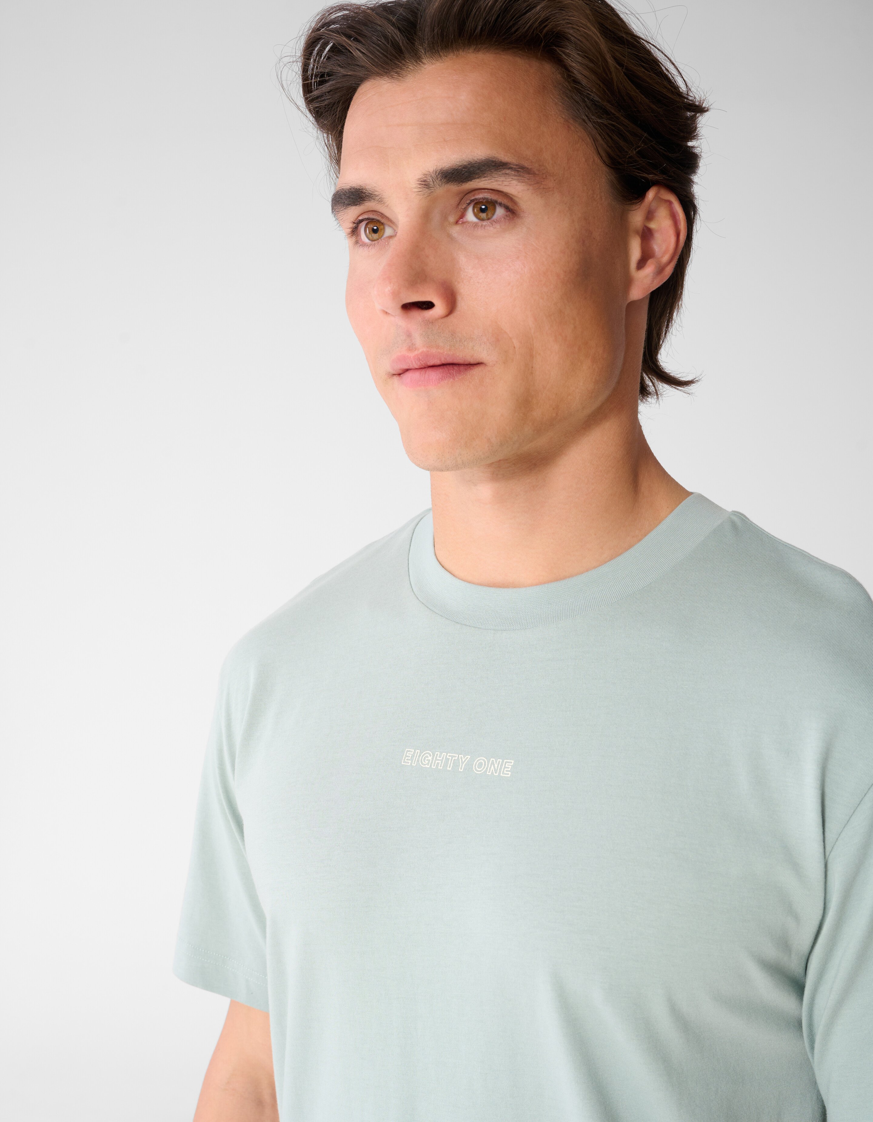 Eighty One Tekst T-shirt Lichtgroen SHOEBY MEN