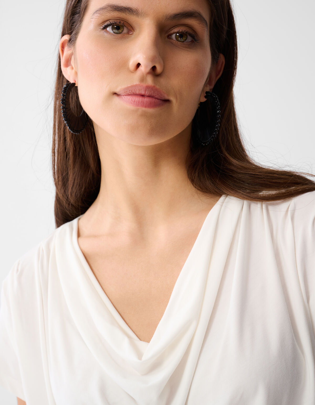 Gedrapeerde Top Gebroken Wit SHOEBY WOMEN