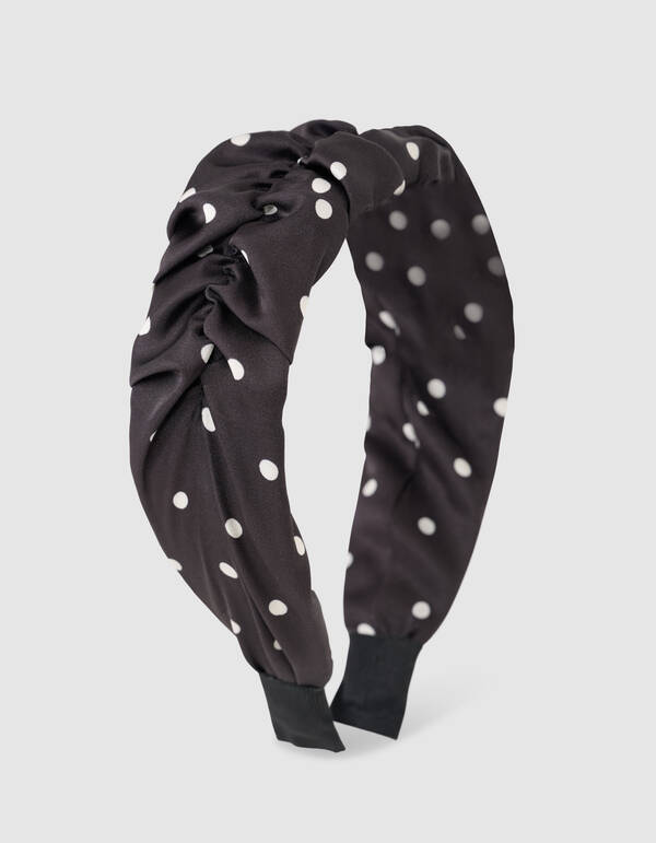 Polkadot Scrunched Haarband Zwart SHOEBY ACCESSOIRES