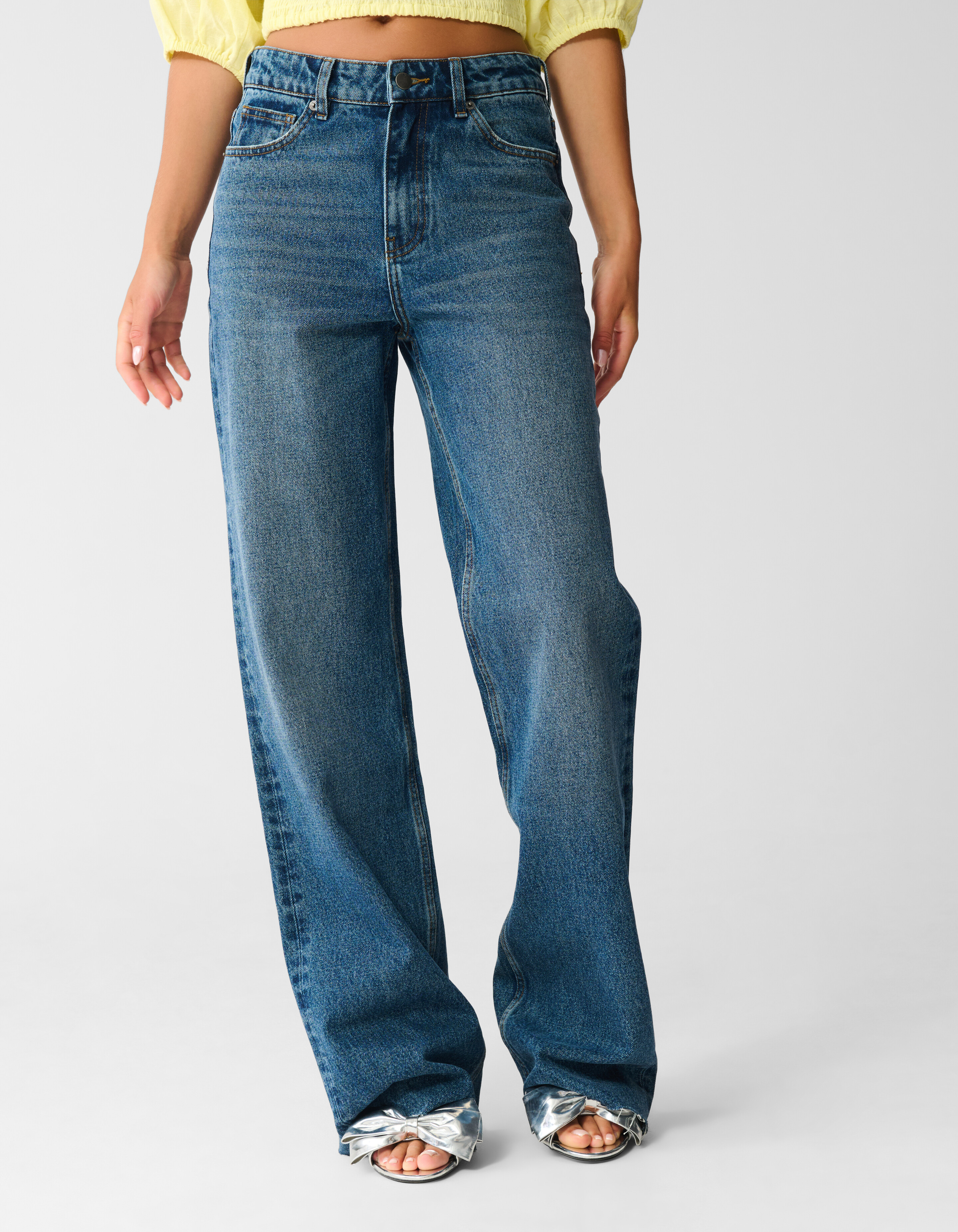 Wide Leg Fit Jeans Extra Lang Donkerblauw SHOEBY WOMEN