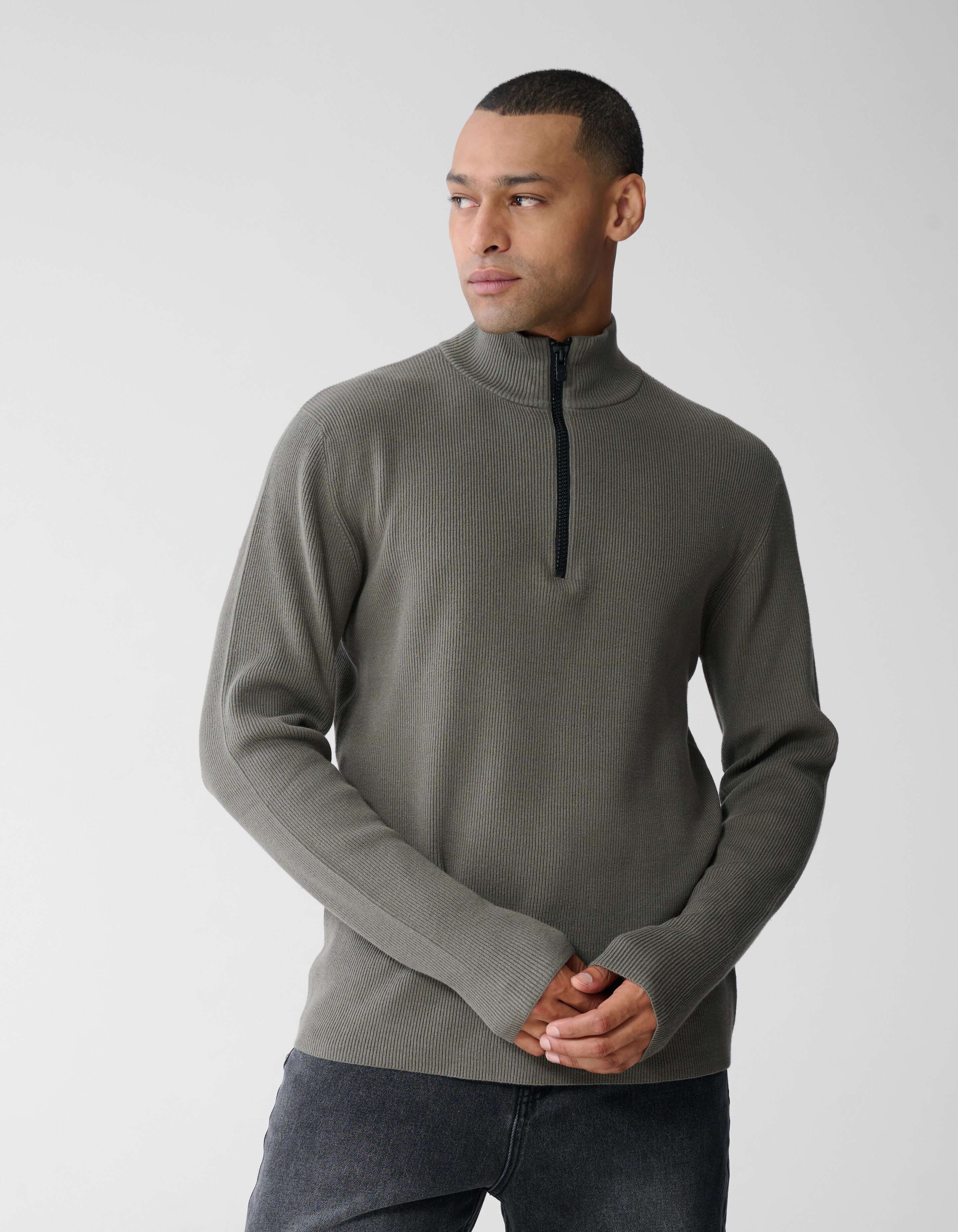 Half Zip Knit Trui Groen SHOEBY MEN