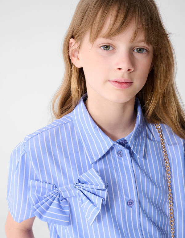 Strik Pinstripe Blouse Lichtblauw SHOEBY GIRLS