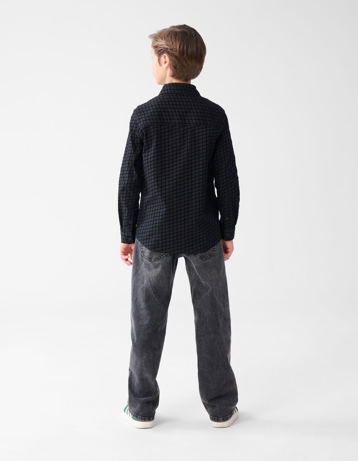 Flock Print Overhemd Zwart SHOEBY BOYS