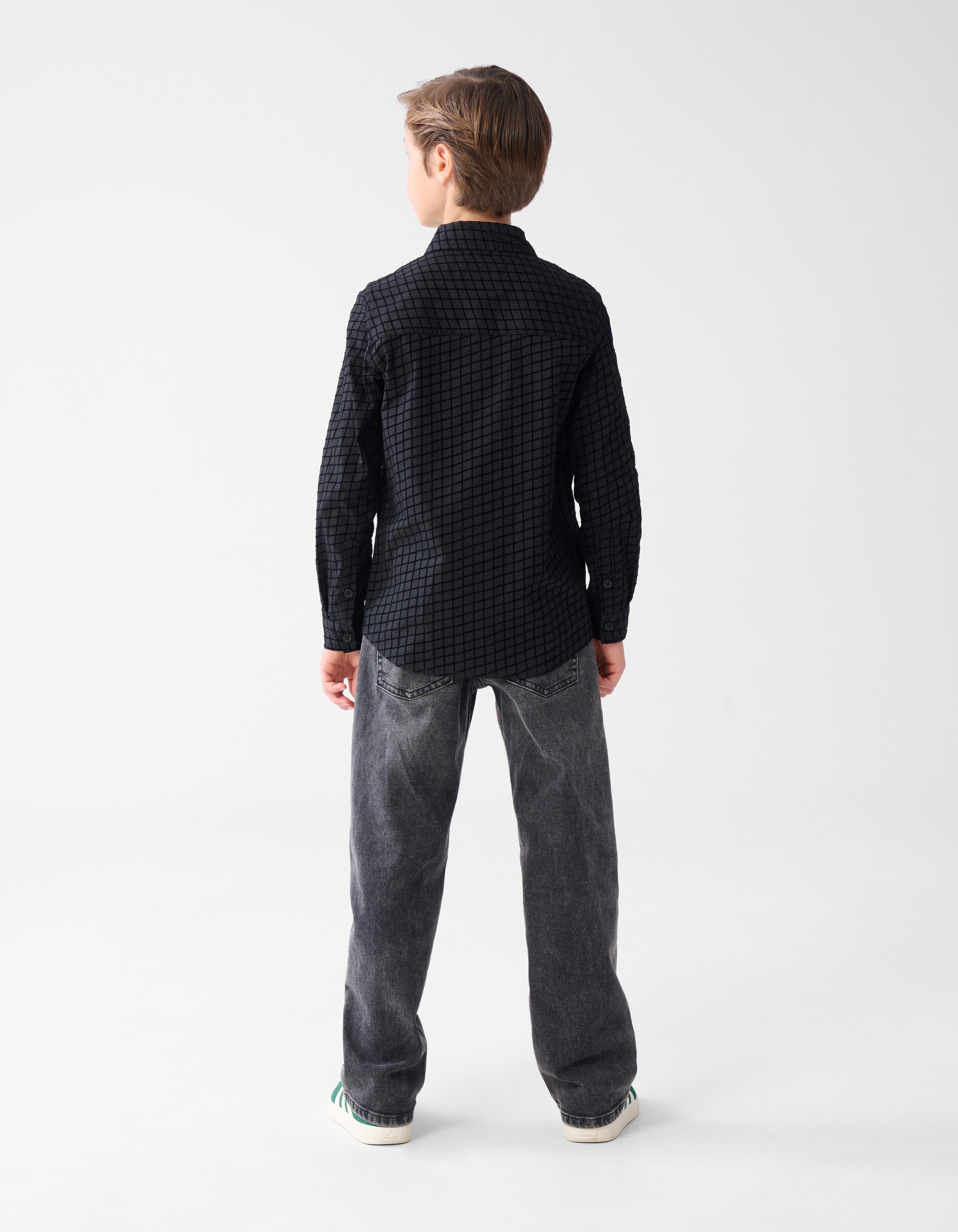 Flock Print Overhemd Zwart SHOEBY BOYS