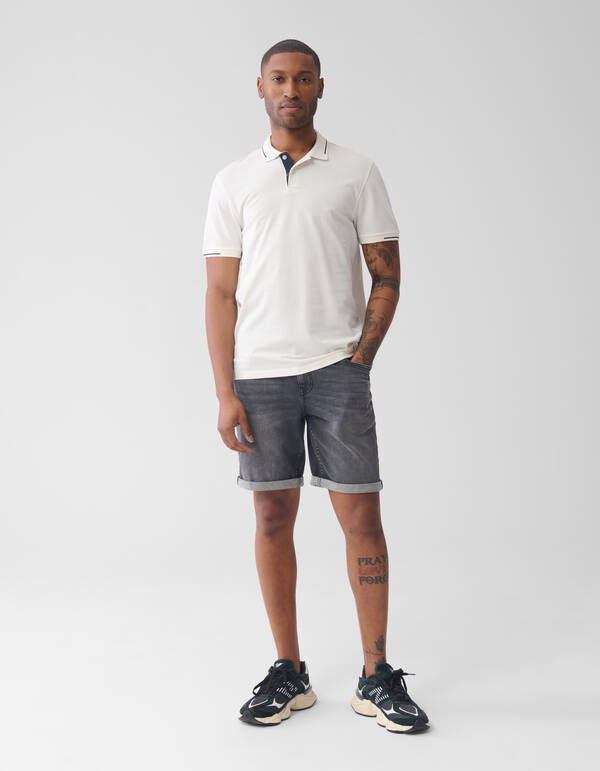 Pique Polo Gebroken Wit SHOEBY MEN