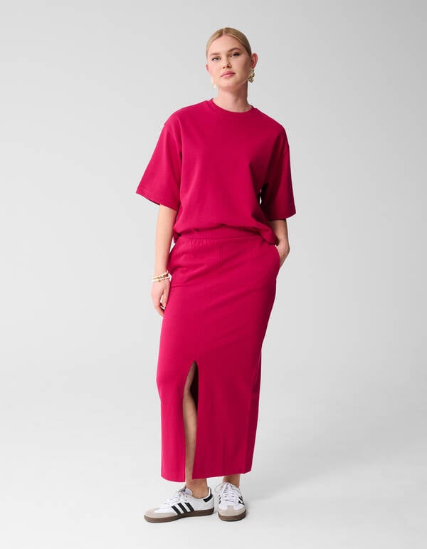 Maxi Sweat Rok Roze/Rood SHOEBY WOMEN