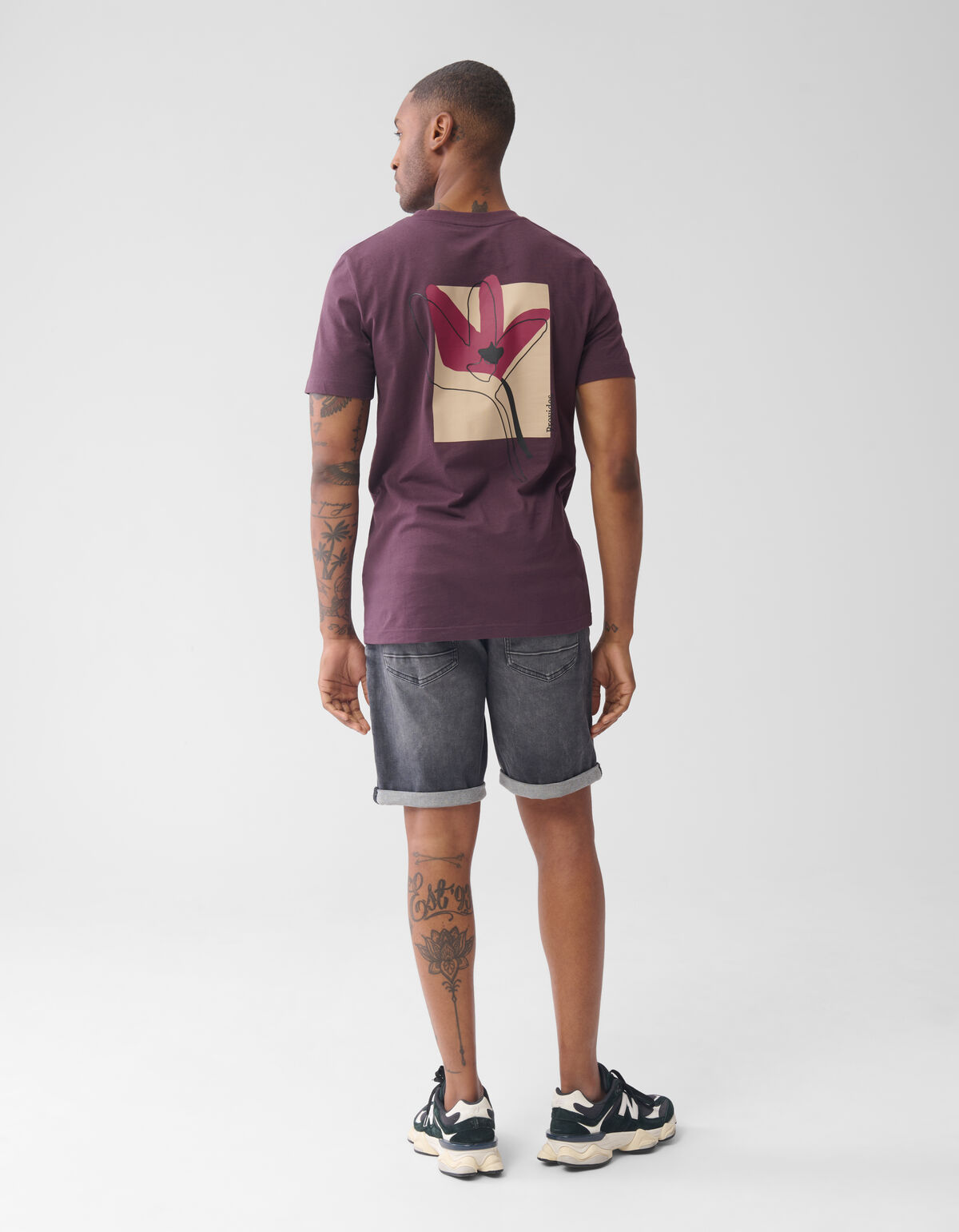 Flower T-shirt Donkerrood SHOEBY MEN