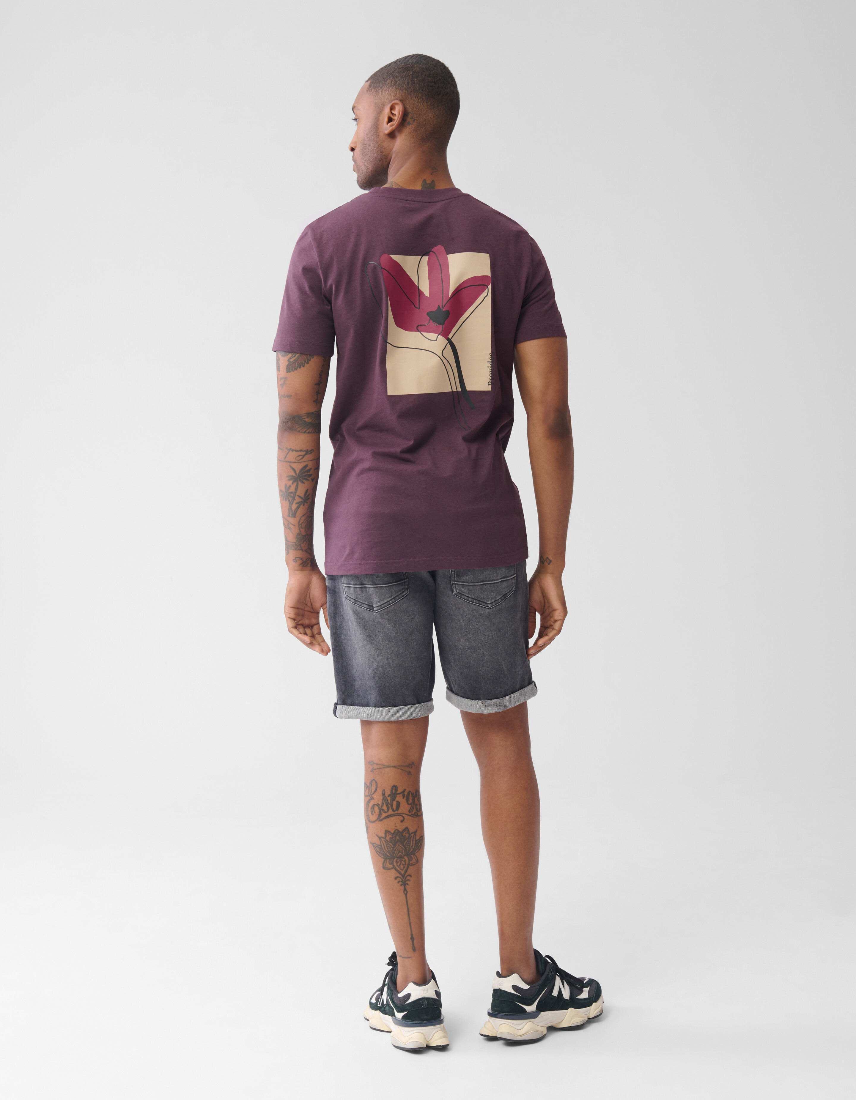 Flower T-shirt Donkerrood SHOEBY MEN