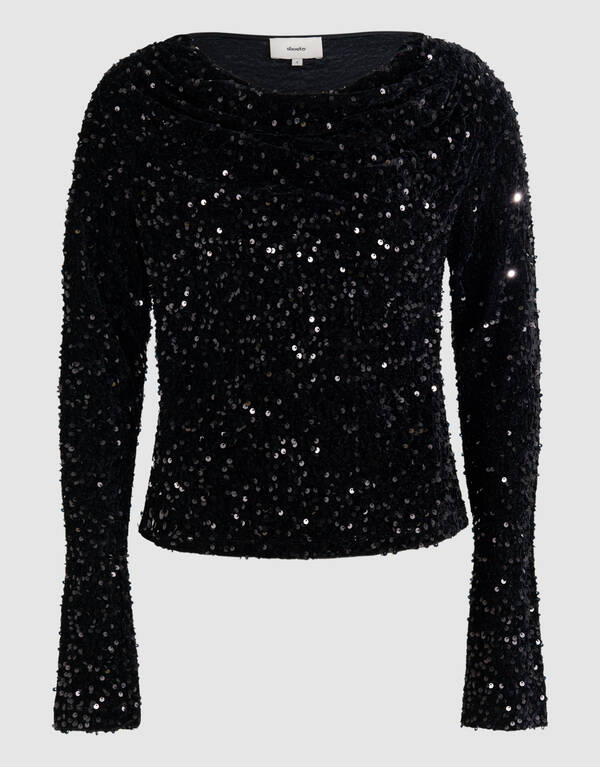 Sequin Waterval Top Zwart SHOEBY WOMEN