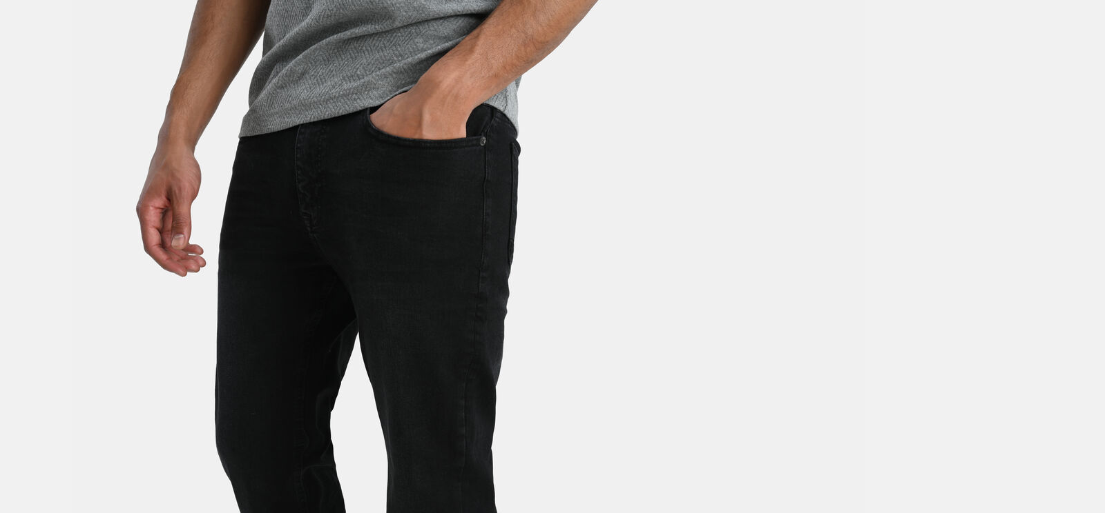 Lewis Straight Washed Black Jeans L32