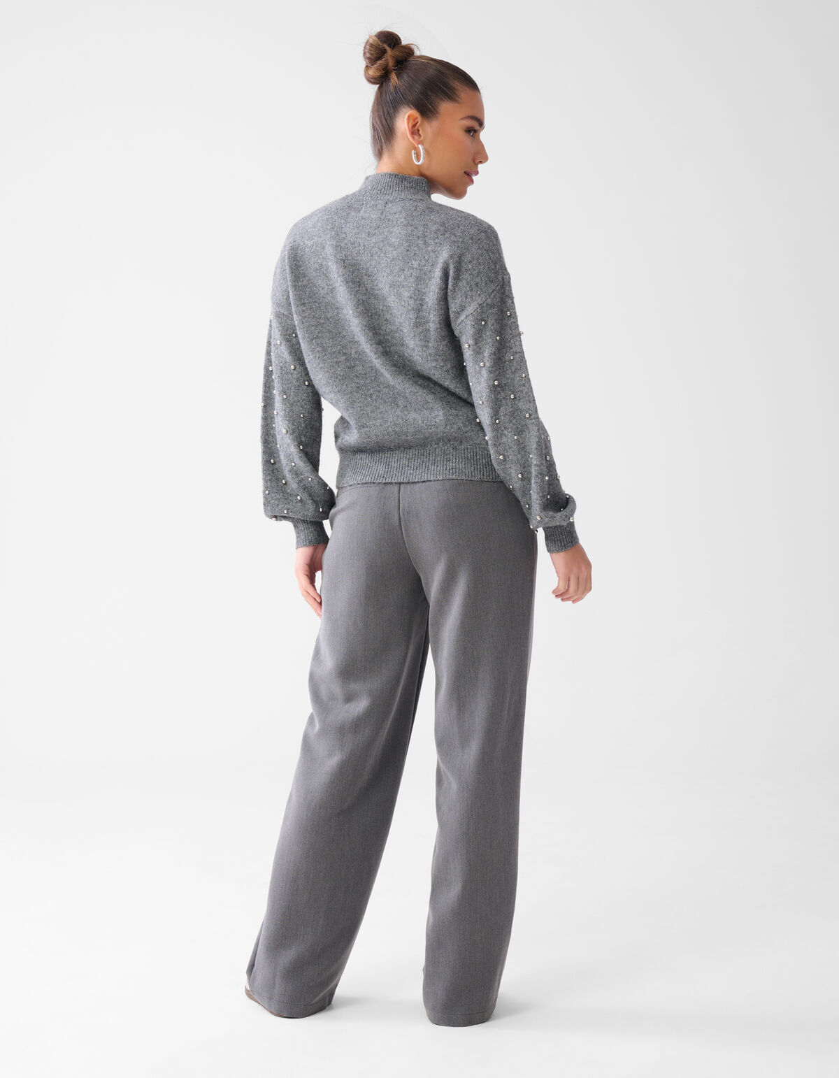 Double Waistband Broek Donkergrjis SHOEBY WOMEN