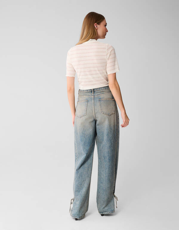 Mesh Structuur Top Gebroken Wit SHOEBY WOMEN