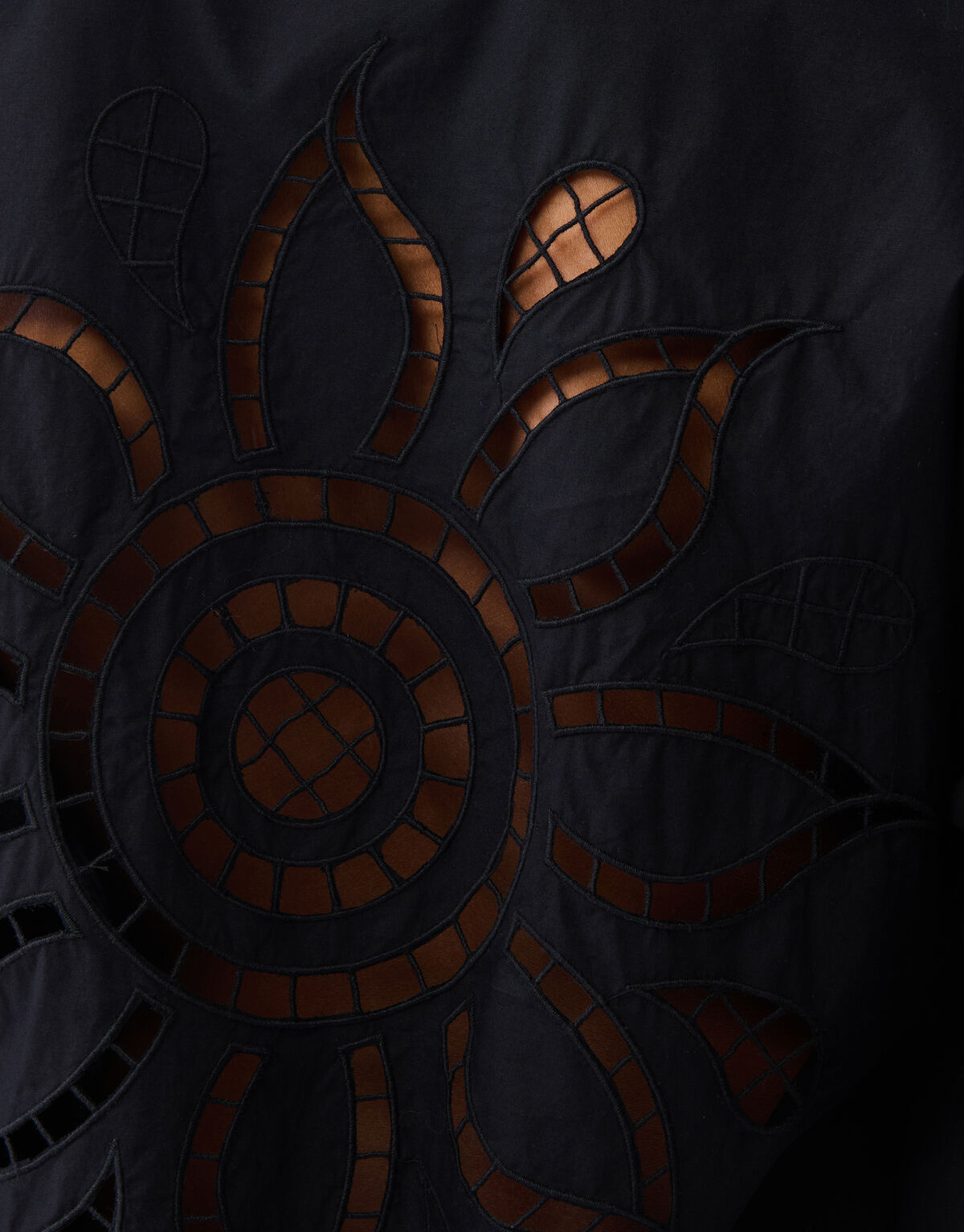 Embroidery Midi Jurk Zwart SHOEBY WOMEN