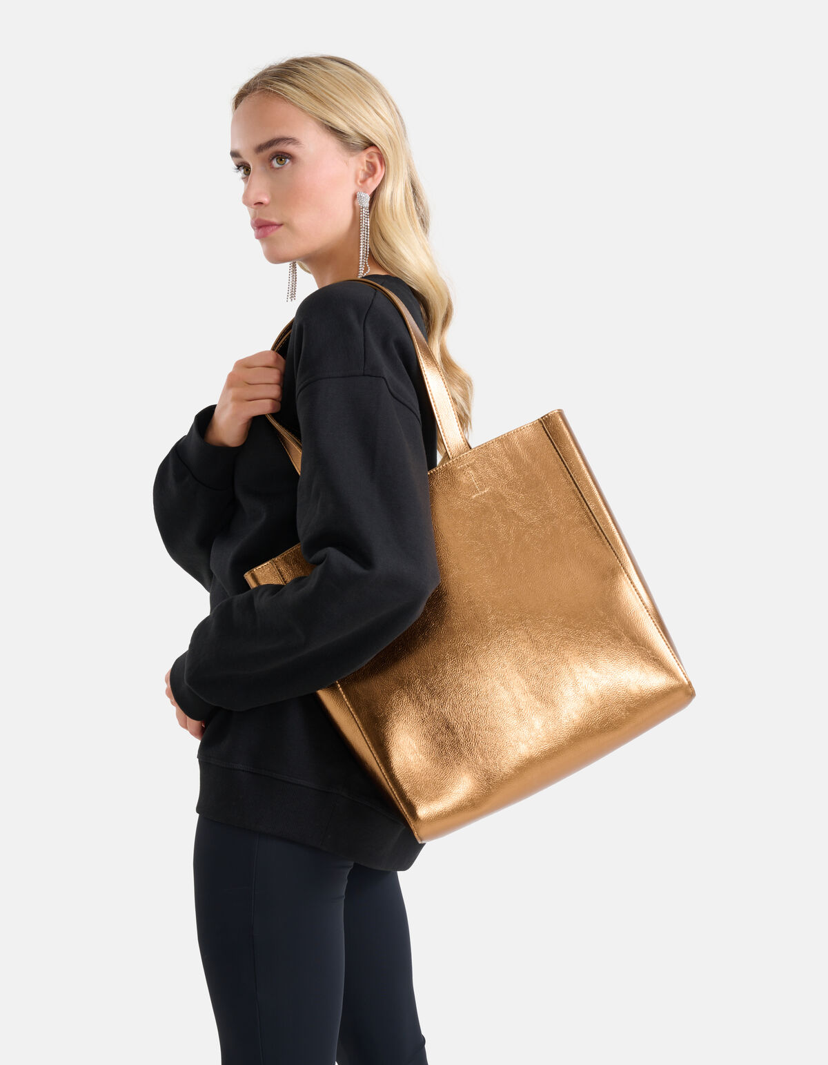 Metallic Shopper Tas Brons SHOEBY ACCESSOIRES